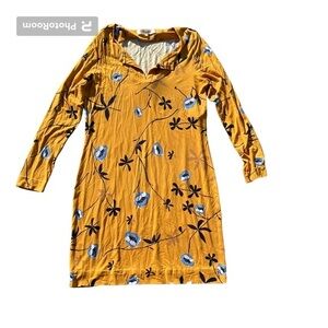Diane Von Furstenberg Long Sleeve Floral Shift Dress M